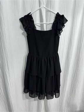 Black Ruffled Tiered Mini Dress